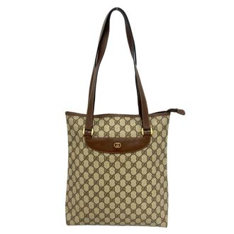 Gucci Brown Pvc Leather Handbag Shoulder Bag Tote Bag (Pre-Owned)