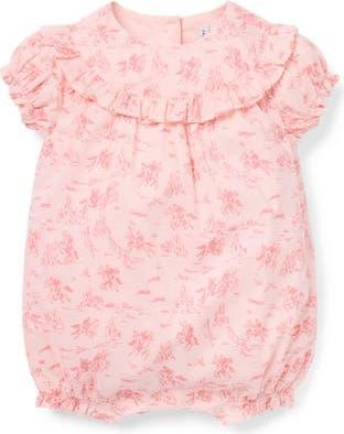 Janie and Jack Baby Western Toile Ruffle Romper in Pink at Nordstrom, Size 18-24M