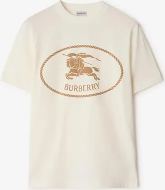 Burberry Knight Stamp Cotton T-shirt, Size Medium