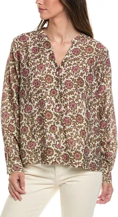 Brooks Brothers Linen-Blend Blouse