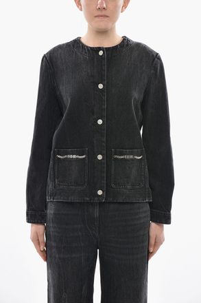 Givenchy Stone-Washed Denim Jackets With Logo Pockets Givenchy