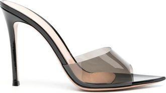 Gianvito Rossi Elle Plexi Sandalen - Dames - Muiltjes - Zwart - 35 EU - Leer - Schoenen