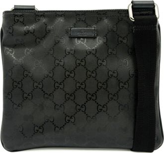 Gucci Black Pvc Coated Canvas Leather Shoulder Bag (Pre-Owned)