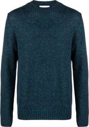 Lardini fishermans-knit m&eacute;lange jumper - men - Wool/Nylon/Alpaca - S - Blue
