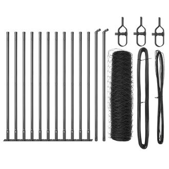 Berkfield Home Hexagon Fence Grey 0.4x25 m Steel