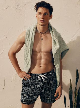 Saxx Mens Fan palm swim trunk