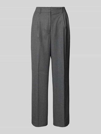 Tommy Hilfiger Wide Leg Wollhose mit Bundfalten in Hellgrau, Gr&ouml;&szlig;e 42