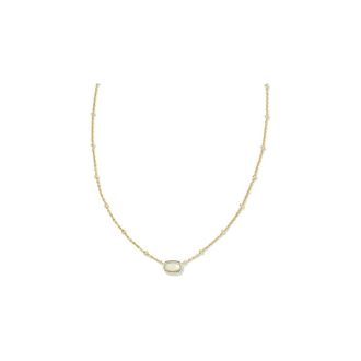 Kendra Scott Mini Elisa Satellite Short Pendant Necklace - Gold Ivory Mother Of Pearl