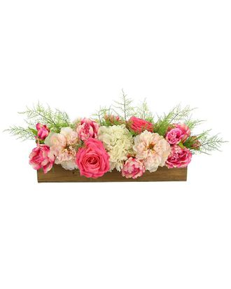 Creative Displays Inc. Hydrangeas & Peonies Arranged In Wooden Basket