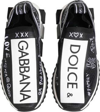 Dolce & Gabbana Womens Sorrento Sneaker Black Polyester Nylon Elastane