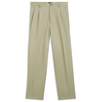 BOSS Relaxed-fit pants in cotton twill