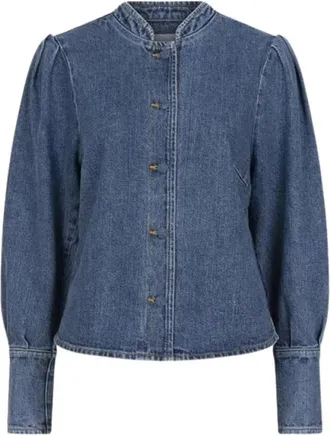 Dante6 Piper Blouse - Dames - Overhemden - Blauw - S - Katoen - Overhemden