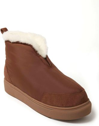 Dearfoams Fireside by Dearfoams Mens Shearling Warm Up Bootie