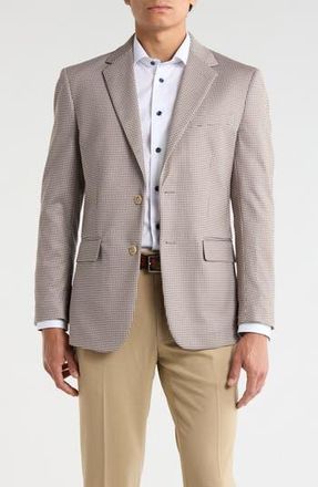 Duchamp Slim Fit Plaid Stretch Knit Sport Coat in Brown at Nordstrom Rack, Size 48 Regular