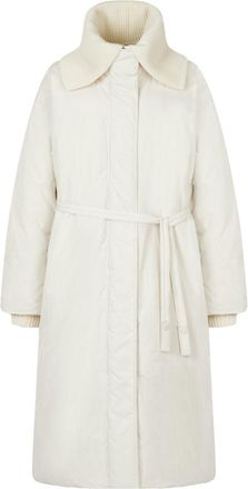 STUDIO TOMBOY knit-collar down coat - White
