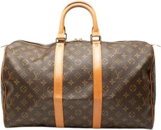 Louis Vuitton Pre-owned Keepall 45 - Dames - Vintage Weekendtas - Bruin - ONE Size - Leer - Vintage
