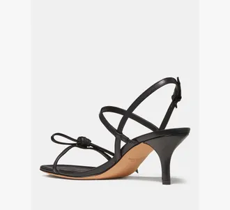 Kate Spade New York Womens Loop Kitten Heel Sandals in Black, Size 40.5 | Milano Calf