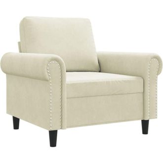 vidaXL Sill&oacute;n De Terciopelo Color Crema 60 Cm Vidaxl