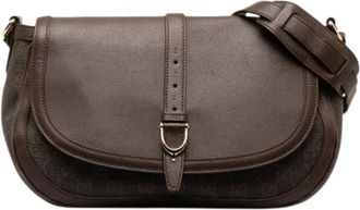 Gucci Pre-owned Shoulder Bags, female, Brown, Size: ONE SIZE Pre-owned Stirrup Crossbody