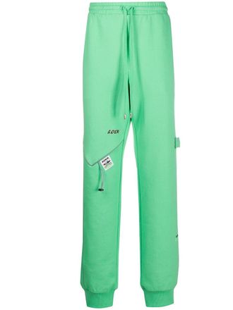 Ader Error multi-embroidered logo long track pants - men - Cotton/Polyester - 2 - Green