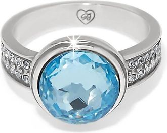 Brighton Womens Meridian Aurora Ring In Silver-Aqua