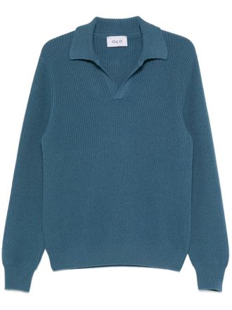 D4.0 virgin wool polo sweater - men - Virgin Wool - 48 - Blue
