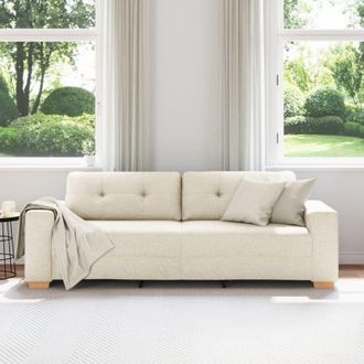 vidaXL Vidaxl - Divano con cuscino con cuscino Beige 220 x 78 x 84 cm Tela