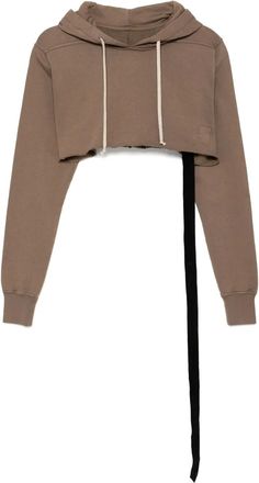 Rick Owens Felpa con cappuccio crop - Toni neutri