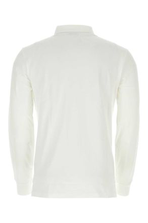Polo Ralph Lauren Mens Long-Sleeve Piquet Cotton Polo Shirt White