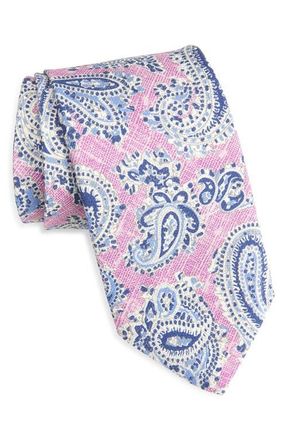 David Donahue Paisley Silk Tie in Pink at Nordstrom