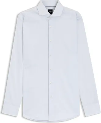 BOSS Slim-fit shirt in striped twill