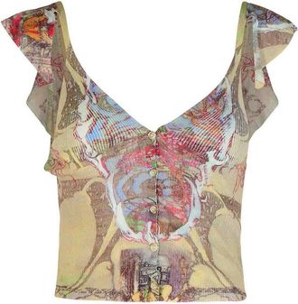 Diesel Fiore Multicolor Cotton Blend Top