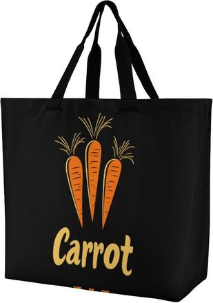 Generic Carrot Reusable Shopping Bags One Shoulder Grocery Tote Bag Waterproof Big Purse for Work Travel
