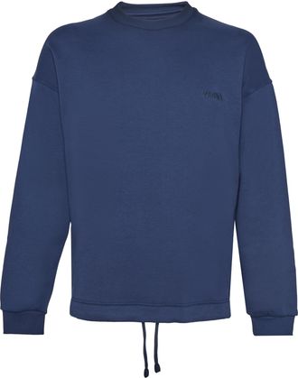 Ermenegildo Zegna Mens Crewneck Sweatshirt Blue Cotton Sweatshirts Sweater