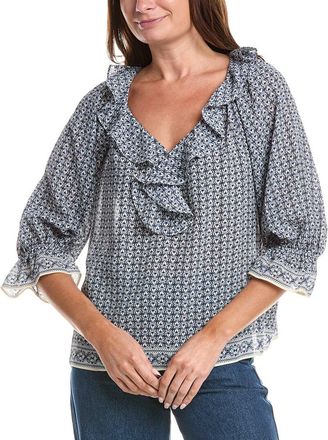 Max Studio Sleeve Ruffle Front Blouse