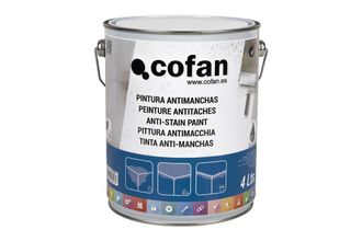 cofan Cofan - Pintura Antimanchas Al Disolvente 4 L, Pintura Para Decoraci&oacute;n De Interiores Al Disolvente Indicada Para Eliminar Manchas De Nicotina, Grasa, 
