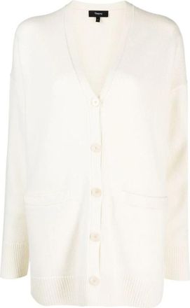 Theory Ivory Elleboog-Patch Vest - Dames - Vesten - Beige - S - Wol - Truien & Vesten