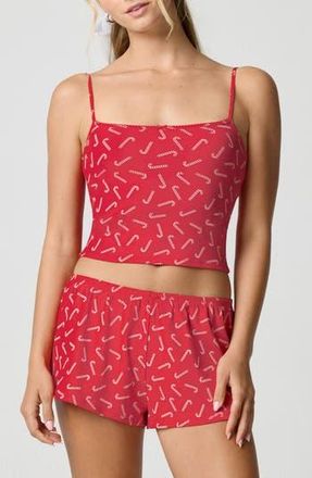 Florence By Mills Cotton Blend Pajamas in Scarlet Candy Cane at Nordstrom Rack, Size Xx-Small