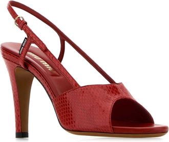 Miu Miu Womens Red Leather Sandals Rosso Sandali