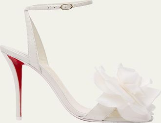 Christian Louboutin 100mm Miss Z Flora Leather Sandals