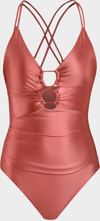 La Blanca Lace-Up One-Piece Swimsuit