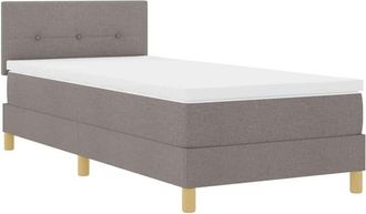 vidaXL Box Spring Bed with Mattress Taupe 90 x 190 cm Fabric vidaXL