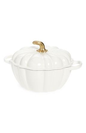 LE CREUSET Figural Pumpkin Baking Dish in White at Nordstrom, Size 4 Qt