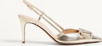 Valentino Garavani VLogo Glow Laminated Nappa Slingback Pump 80 Mm / 3.15 In. Wo