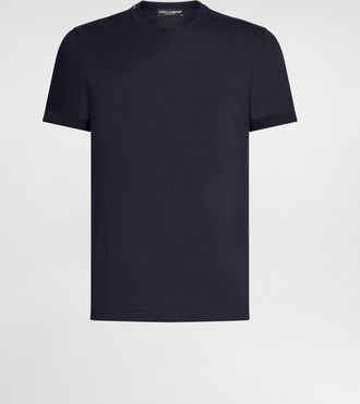 Dolce & Gabbana Short-sleeved Silk T-shirt - Man T-shirts And Polos Grey 44