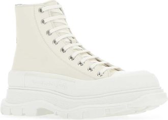 Alexander McQueen Mens Sand Leather Tread Slick Sneakers 7701