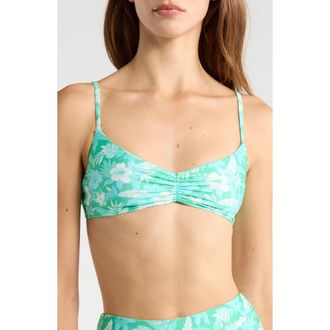Kulani Kinis Gathered Crop Bikini Top in Barefoot Breeze at Nordstrom, Size X-Large