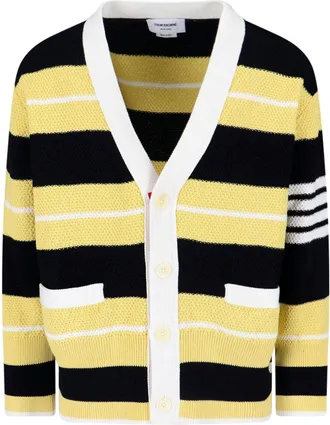 Thom Browne Striped Cardigan - Yellow