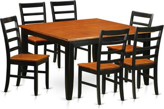 East West Furniture 7 PcKitchen Table set-Dining Table and 6 Wood Dining Chairs