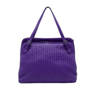 Bottega Veneta Pre-owned Woven Leather Tote - Dames - Pre-owned - Paars - Maat: ONE Size Leer